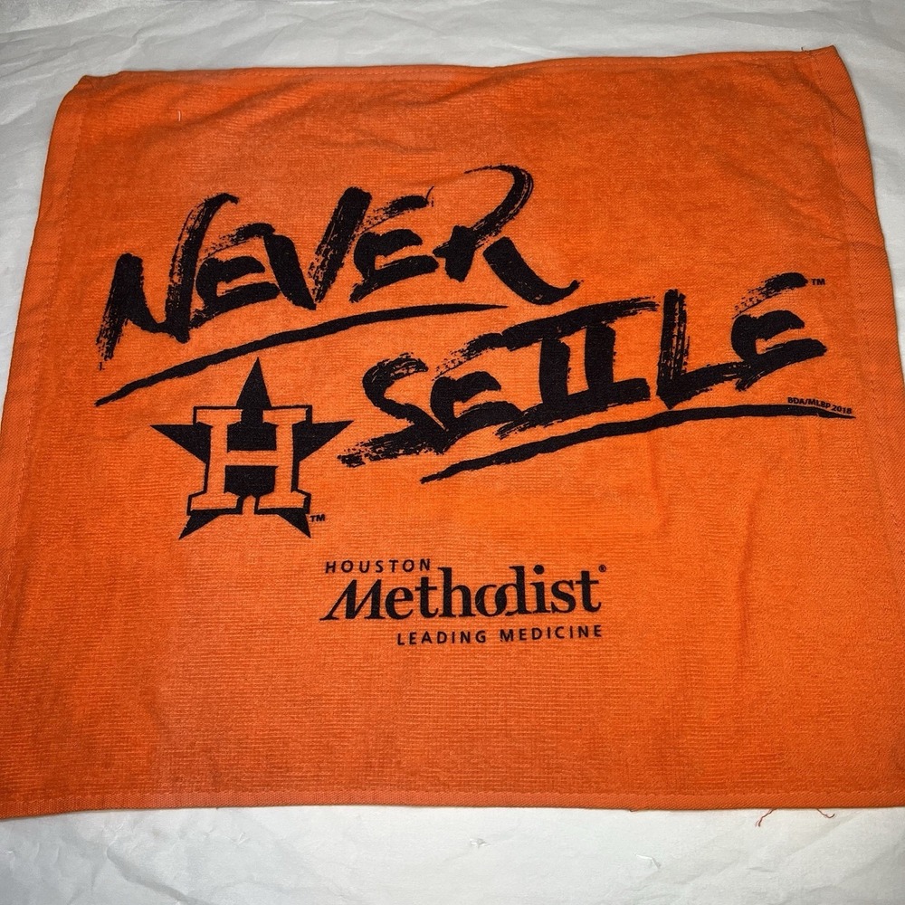 Never Settle‎ Houston Astros 2018 ORANGE Hand Towel SGA Methodist